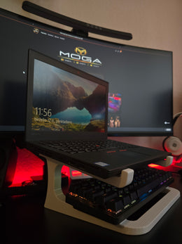 Laptopo laikiklis su klaviatūros lentyna — Balta 2