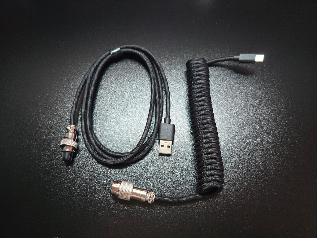 Spiralinis Coil Laidas Klaviatūrai — USB-A į USB-C su GX16 jungtimi