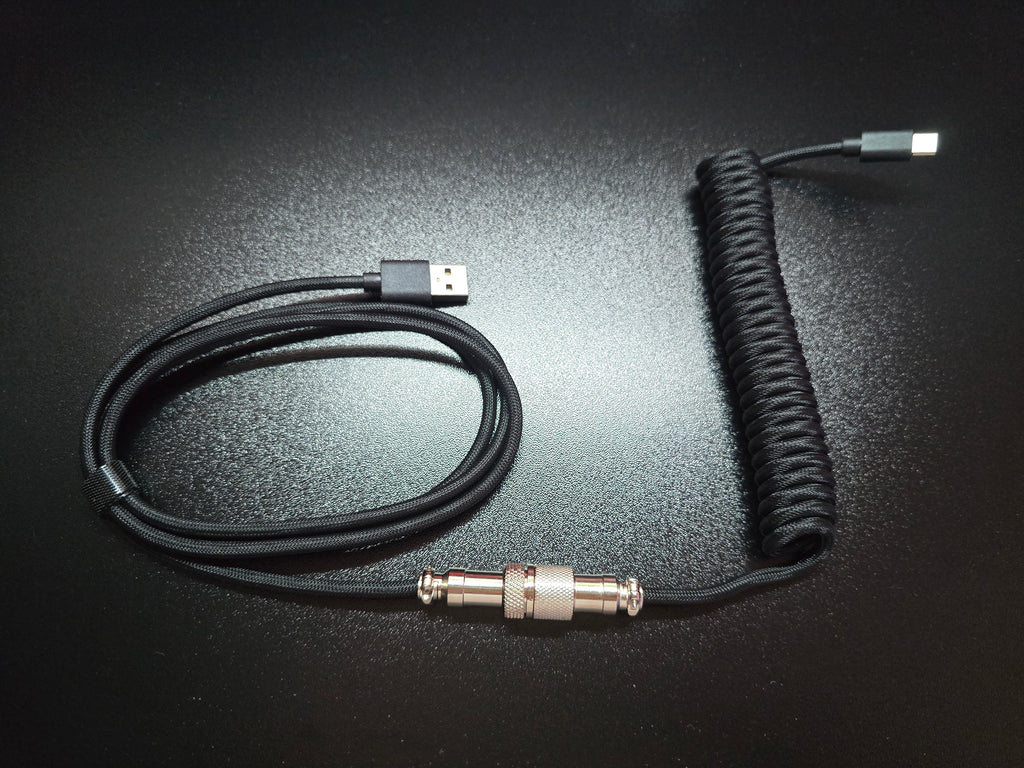 Spiralinis Coil Laidas Klaviatūrai — USB-A į USB-C su GX16 jungtimi