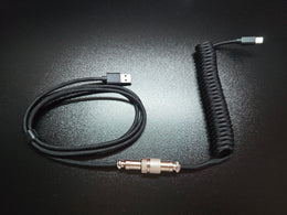 Spiralinis juodas Coil Laidas Klaviatūrai — USB-A į USB-C su GX16 jungtimi 3