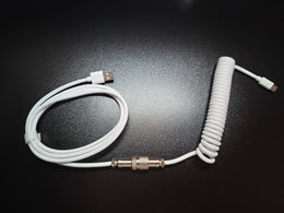 Spiralinis baltas Coil Laidas Klaviatūrai — USB-A į USB-C su GX16 jungtimi 3