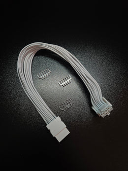 12VHPWR Maitinimo Laidas GPU — 90° lenkimas, baltas, ~35cm 1