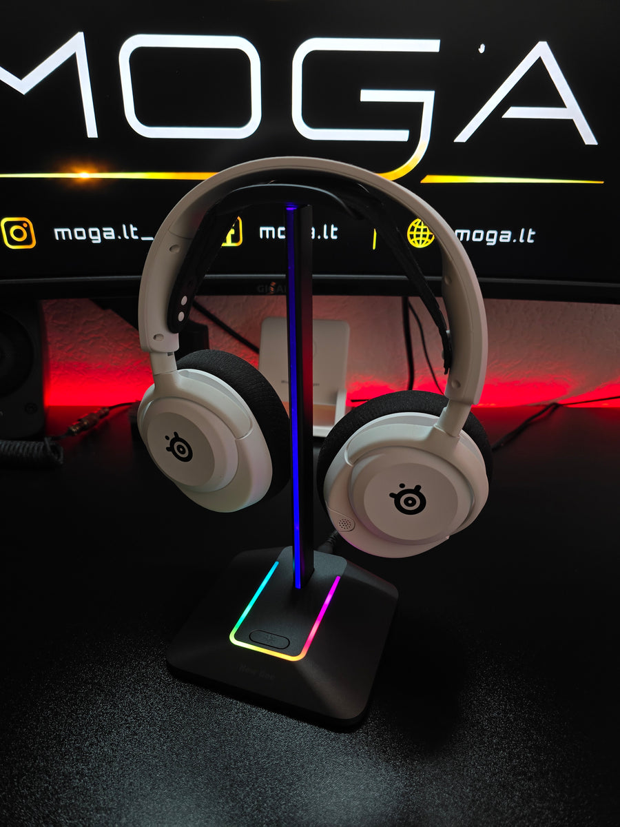 RGB ausinių stovas su USB