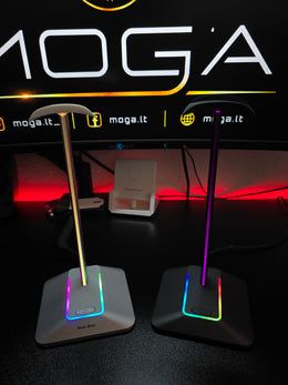 RGB ausinių stovas su USB 3