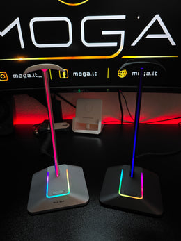RGB ausinių stovas su USB 5