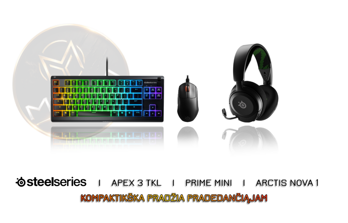 [PC Rinkinys] Apex 3 TKL Juoda + PRIME Mini + Arctis Nova 1
