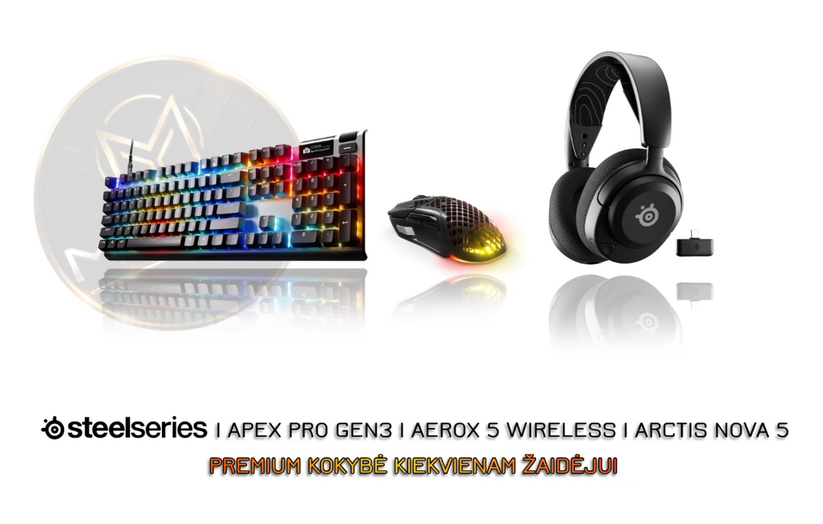 [PC Rinkinys] Apex PRO GEN3 + AEROX 5 Wireless + Arctis Nova 5